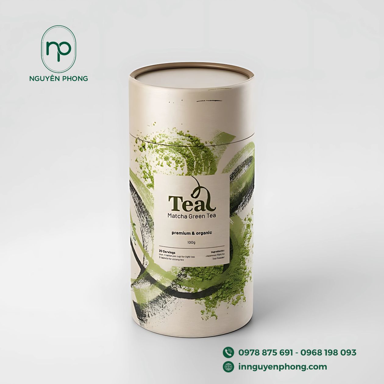 Mẫu in logo chè trên hộp dựng truyền thống